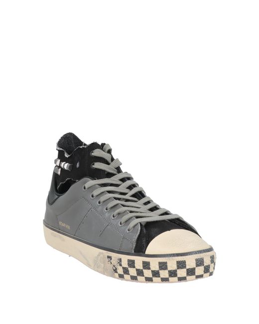 HIDNANDER Brown Sneakers Leather, Textile Fibers for men
