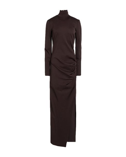 Dolce & Gabbana Brown The Beaton Quilted Jacket Maxi Dress Viscose, Polyamide, Elastane