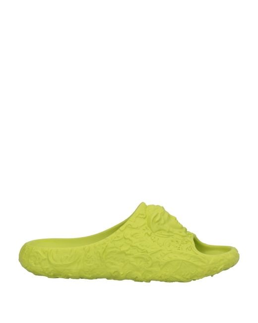 Versace Yellow Medusa Embossed Slides for men