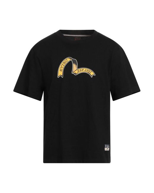 Evisu Black T-Shirt Cotton for men