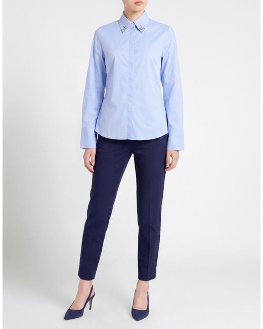 Marella Blue Shirt Cotton, Elastane