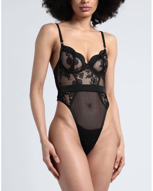 Bluebella Black Lace Embroidered Bodysuit