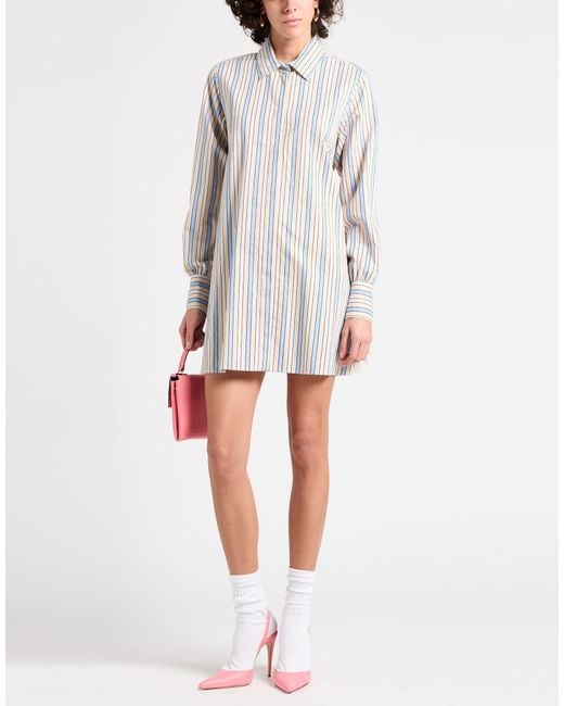 MSGM Gray Mini Dress Cotton, Polyamide, Viscose