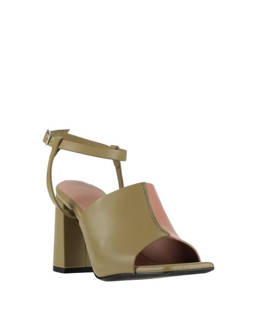 High Metallic Sandals Leather