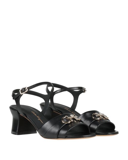 Ferragamo Black Ondina 55 Sandals Lambskin
