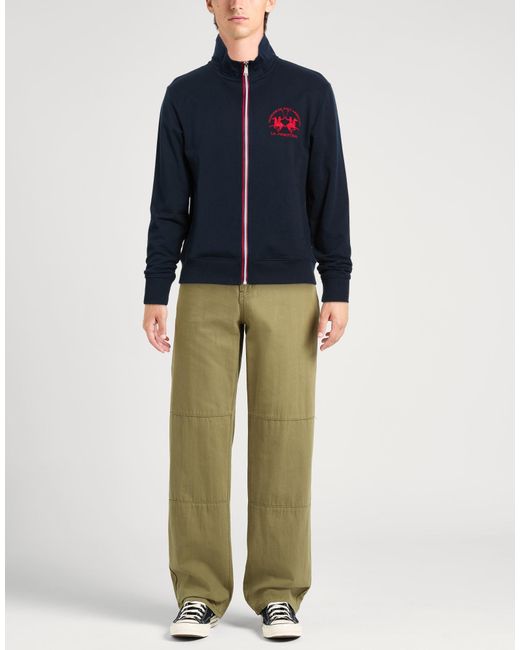 La Martina Blue Sweatshirt Cotton for men
