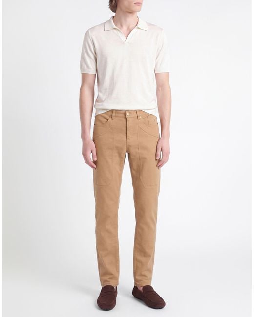 Jeckerson Natural Pants Cotton, Elastane for men
