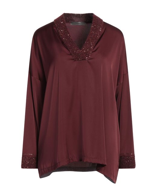 D.exterior Purple Burgundy Top Polyester, Elastane, Cashmere, Alpaca Wool, Polyamide