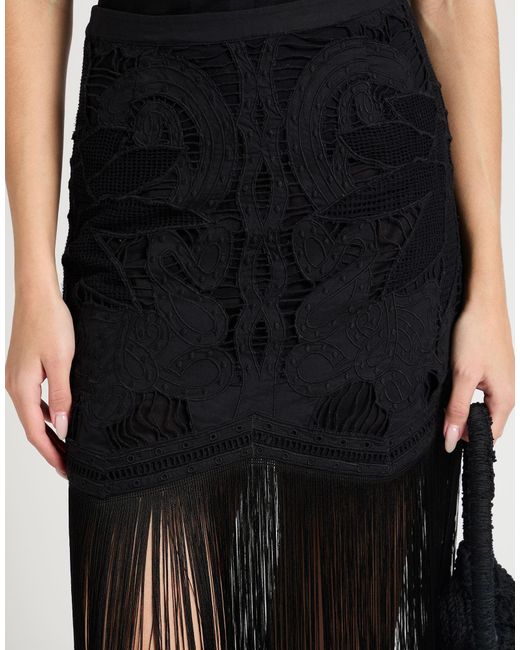 Sea Black Midi Skirt Cotton