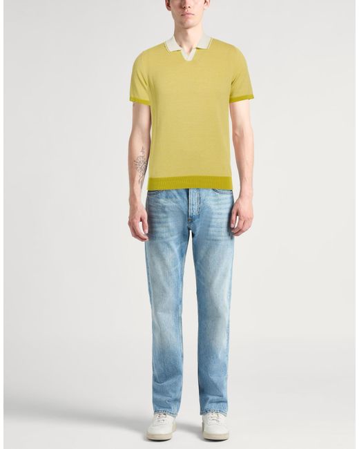 Drumohr Yellow Polo Shirt Cotton for men