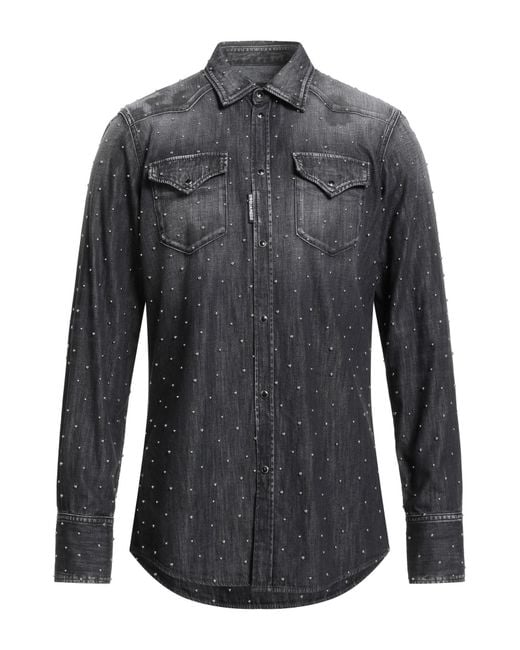 DSquared² Gray Denim Shirts for men