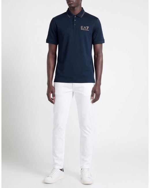 EA7 Blue Polo Shirts for men