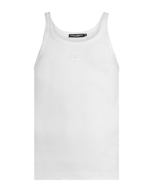 Dolce & Gabbana White Tank Top Cotton for men