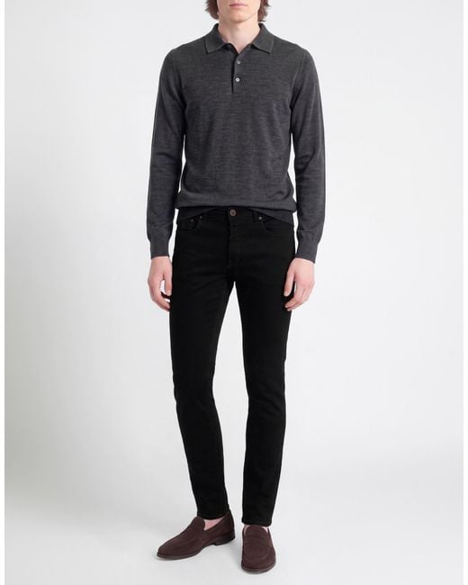 Moorer Black Jeans Cotton, Elastomultiester, Elastane for men