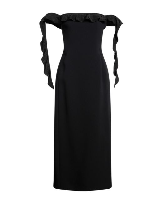 David Koma Black Midi Dress