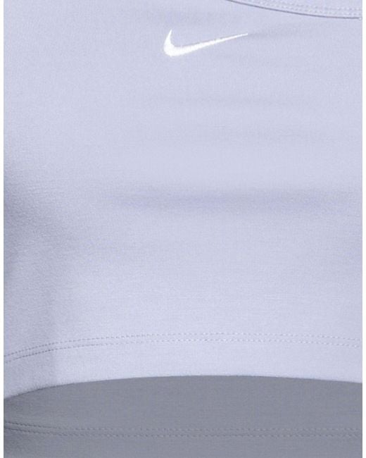 Nike Blue Top Viscose, Nylon, Elastane