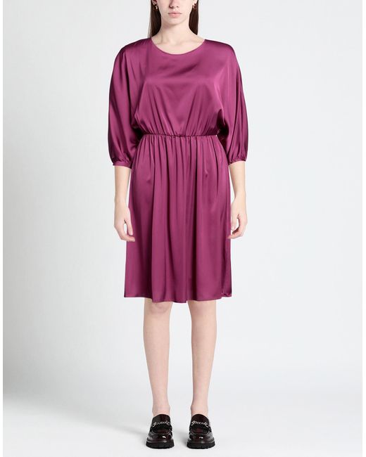 Biancoghiaccio Purple Mauve Mini Dress Polyester, Elastane