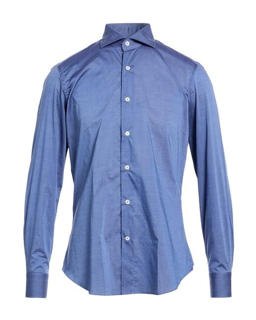 Giannetto Portofino Blue Shirt Cotton for men