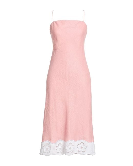 Staud Pink Midi Dress