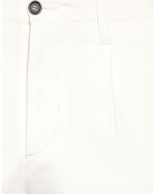 Paolo Pecora White Pants Cotton, Elastane for men