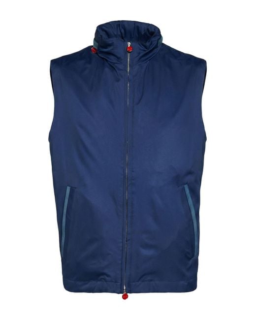 Kiton Blue Vest Polyester for men
