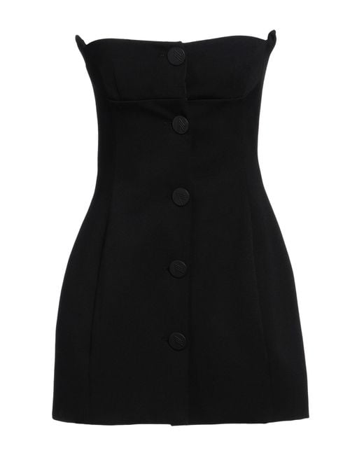 The Attico Black Mini Dress Virgin Wool, Elastane, Polyester
