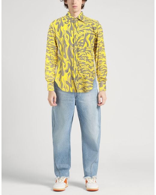 ERL Yellow Shirt Cotton, Linen for men