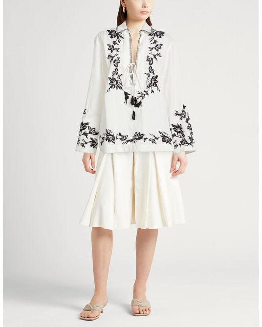 Hemant & Nandita White Top Linen, Cotton