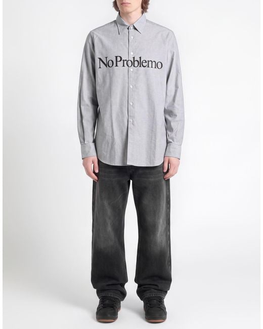 No Problemo Gray Charcoal Shirt Cotton for men