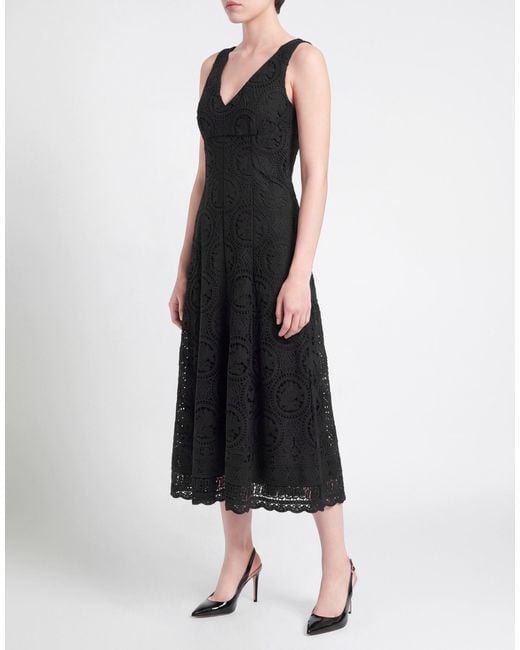 Emilia Wickstead Black Midi Dress Polyester