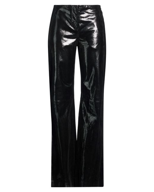 Alberta Ferretti Black Pants Leather
