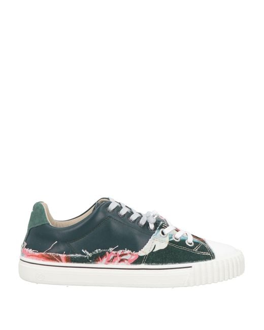 Maison Margiela Blue Sneakers Leather, Textile Fibers