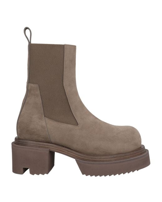Rick Owens Brown Ankle Boots