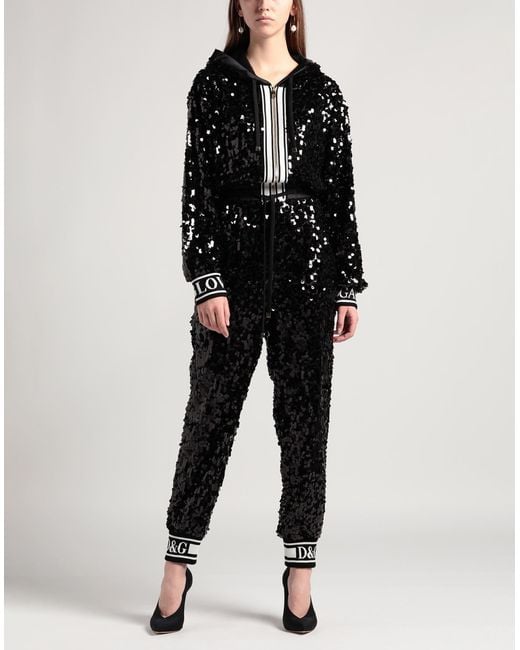 Dolce & Gabbana Black Jumpsuit Polyester, Silk, Elastane