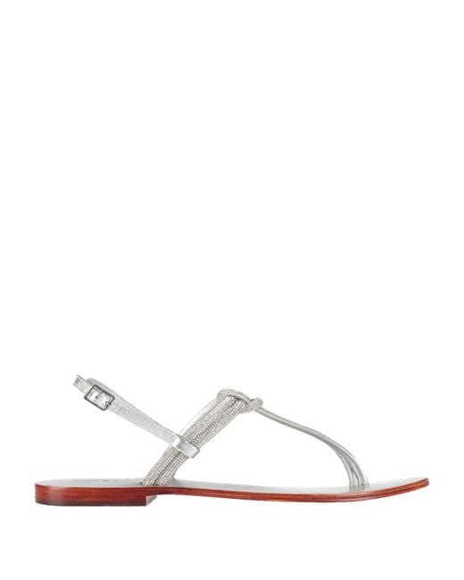 Emanuélle Vee White Thong Sandal