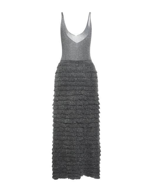 Missoni Gray Maxi Dress Metallic Fiber, Polyamide