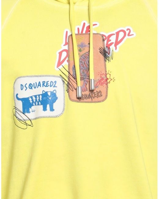 DSquared² Yellow Sweatshirt Cotton, Elastane for men