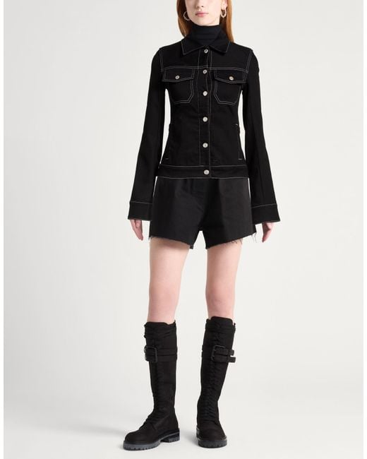 Courreges Black Denim Outerwear Cotton, Elastane