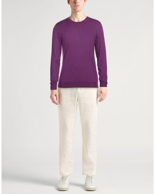 Fedeli Purple Sweater Cashmere, Silk for men