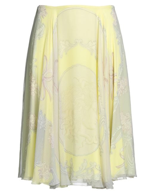 Versace Yellow Midi Skirt Acetate, Silk