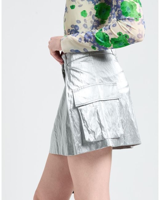 Suoli Gray Mini Skirt Polyurethane