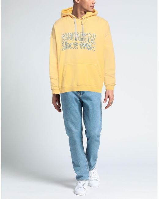 DSquared² Yellow Sweatshirt Cotton, Elastane for men