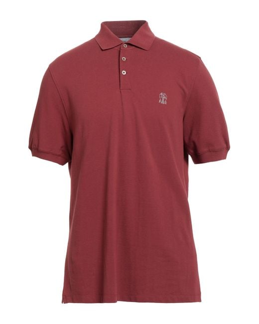 Polo Brunello Cucinelli de hombre de color Red