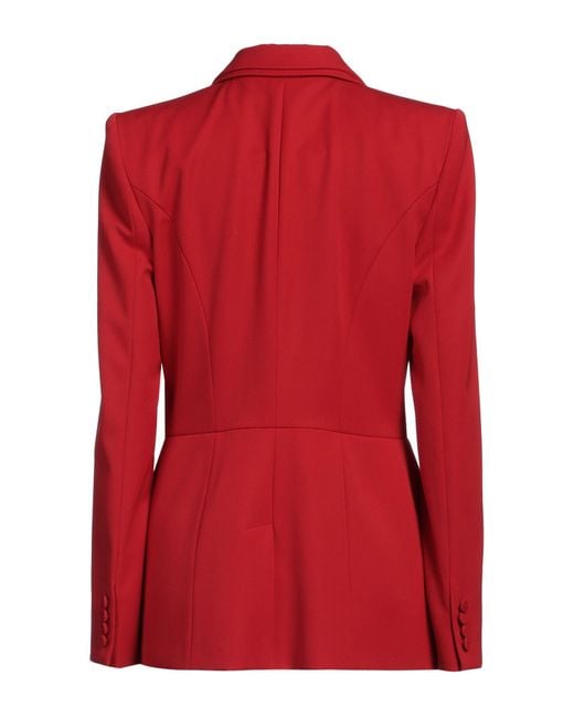 McQueen Red Blazer Virgin Wool