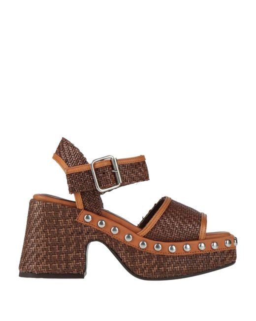 CURIOSITÉ Brown Sandals Leather