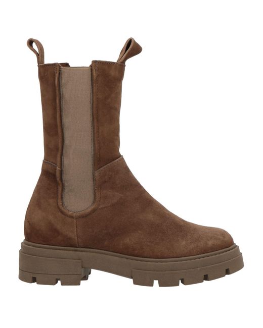Mjus Brown Khaki Ankle Boots Soft Leather