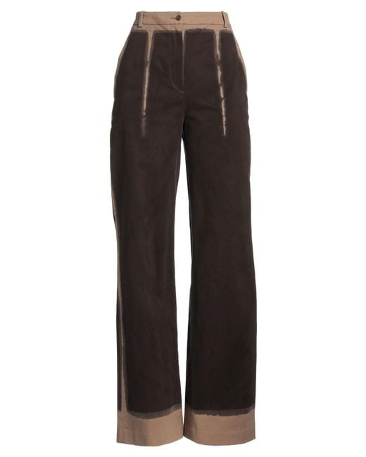 Alberta Ferretti Black Dark Pants Cotton, Elastane