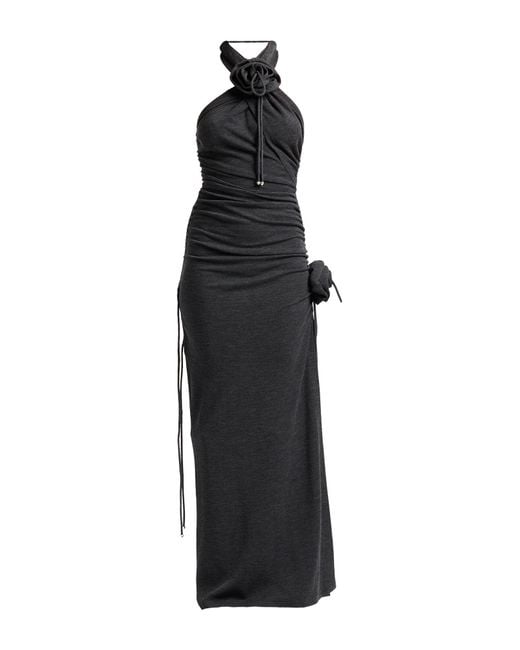 Burberry Black Charcoal Maxi Dress Wool