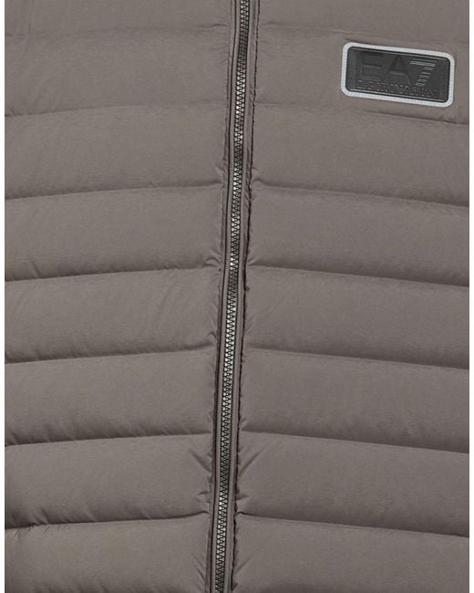 EA7 Gray Military Puffer Polyester, Elastane for men
