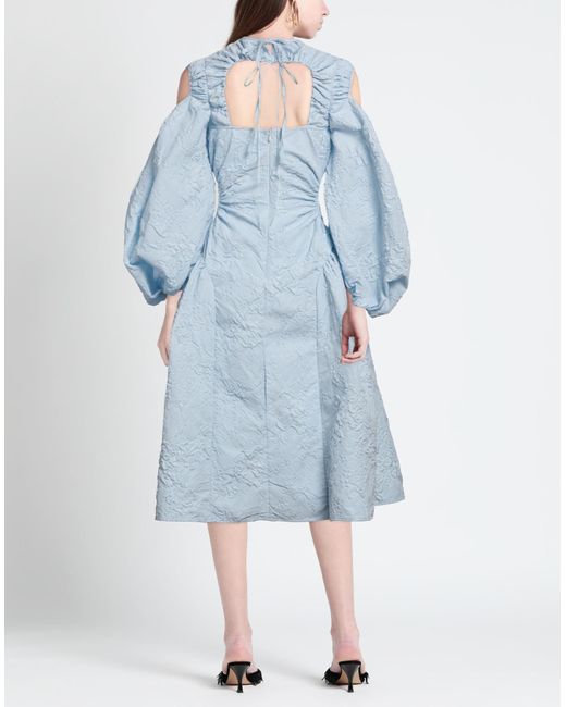 CECILIE BAHNSEN Blue Midi Dress